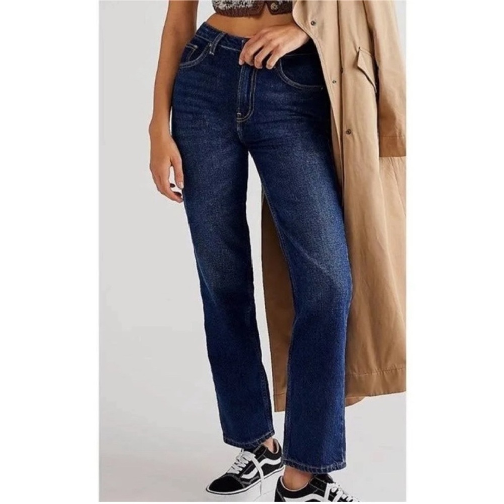 We The Free Pacifica High Rise Slim Straight Leg Dk Rinse | sz 30 | (washed 1x)